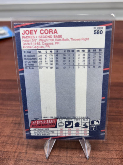 Cheap Sneaks Footwear/Sports Cards Baseball Card Joey Cora RC 1988 Fleer #580 San Diego Padres