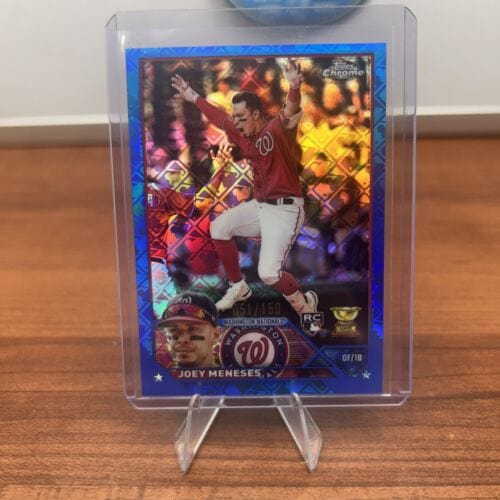 Cheap Sneaks Footwear/Sports Cards Baseball Card JOEY MENESES (RC) 2023 Topps Chrome Blue Logofractor Refractor #60 Nat