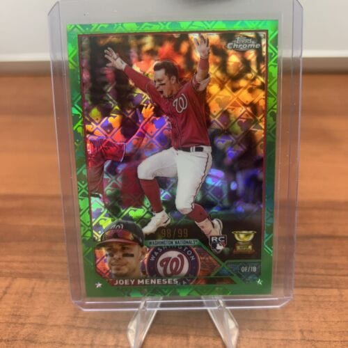 Cheap Sneaks Footwear/Sports Cards Baseball Card JOEY MENESES (RC) 2023 Topps Chrome Green Logofractor Refractor #60 Na