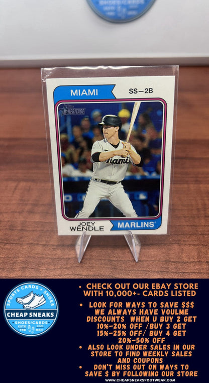 Cheap Sneaks Footwear/Sports Cards Baseball Card Joey Wendle 2023 Topps Heritage #238 Miami Marlins