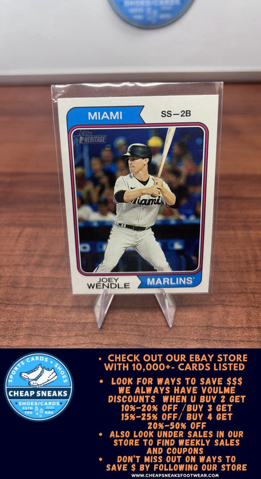 Cheap Sneaks Footwear/Sports Cards Baseball Card Joey Wendle 2023 Topps Heritage #238 Miami Marlins