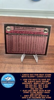 Cheap Sneaks Footwear/Sports Cards Baseball Card John Candelaria 1989 Topps #285 New York Yankees