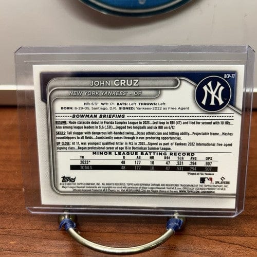 Cheap Sneaks Footwear/Sports Cards Baseball Card John Cruz 2024 1st Bowman Chrome Prospects Baseball Card#BCP-77 New Yo