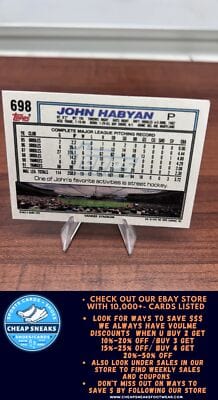 Cheap Sneaks Footwear/Sports Cards Baseball Card John Habyan 1992 Topps #698 New York Yankees