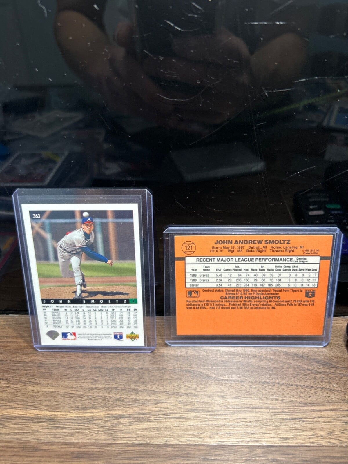 Cheap Sneaks Footwear/Sports Cards Baseball Card John Smoltz Lot(2)Atlanta Braves 1990 Donruss #121+1992 Upper Deck #36