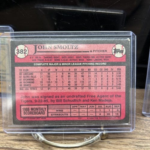 Cheap Sneaks Footwear/Sports Cards Baseball Card John Smoltz Lot (3) Atlanta Braves Pitcher 89 Topps RC, 90 Up  Deck, 2