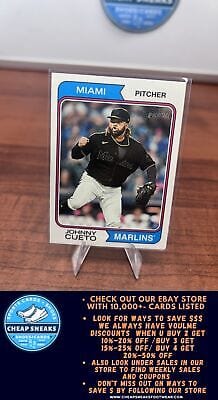 Cheap Sneaks Footwear/Sports Cards Baseball Card Johnny Cueto 2023 Topps Heritage #109 Miami Marlins