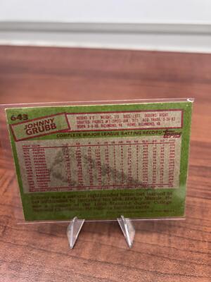 Cheap Sneaks Footwear/Sports Cards Baseball Card Johnny Grubb 1985 Topps #643 Detroit Tigers