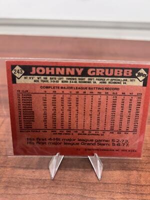 Cheap Sneaks Footwear/Sports Cards Baseball Card Johnny Grubb 1986 Topps #243 Detroit Tigers