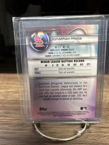 Cheap Sneaks Footwear/Sports Cards Baseball Card Jonathan Mejia 2023 Bowman Platinum Ice Foil Parallel St. Louis Cardin