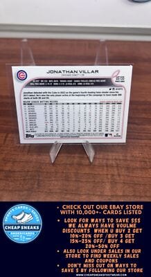 Cheap Sneaks Footwear/Sports Cards Baseball Card Jonathan Villar 2022 Topps Update #US155 Chicago Cubs