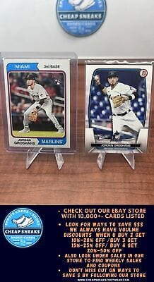 Cheap Sneaks Footwear/Sports Cards Baseball Card Jordan Groshans RC 2023 Topps Heritage #123  Marlins+ Bonus Card