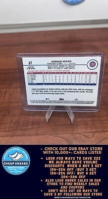Cheap Sneaks Footwear/Sports Cards Baseball Card Jordan Wicks (RC) 2024 Topps Chrome Raywave Refractors #67 Chicago Cub