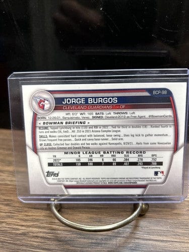 Cheap Sneaks Footwear/Sports Cards Baseball Card Jorge Burgos 2023 Bowman 1st Chrome Cleveland Guardians Baseball Card