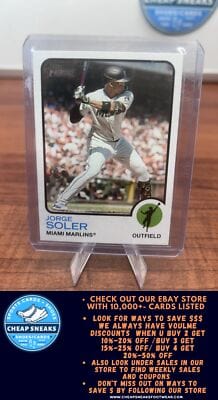 Cheap Sneaks Footwear/Sports Cards Baseball Card Jorge Soler 2022 Topps Heritage #627 Miami Marlins