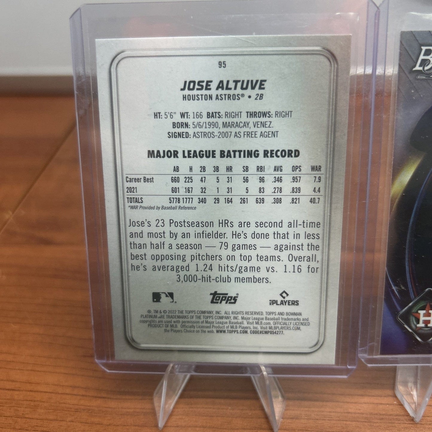 Cheap Sneaks Footwear/Sports Cards Baseball Card Jose Alutuve 2022 Bowman Platinum Houston Astros Baseball Card #95
