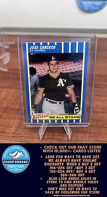 Cheap Sneaks Footwear/Sports Cards Baseball Card Jose Canseco 1988 Fleer Baseball All-Stars #5 Oakland Athletics