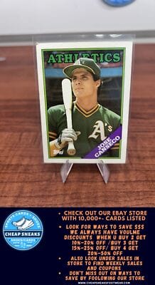 Cheap Sneaks Footwear/Sports Cards Baseball Card Jose Canseco 1988 Topps #370 Oakland Athletics