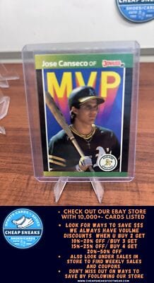 Cheap Sneaks Footwear/Sports Cards Baseball Card Jose Canseco 1989 Donruss Bonus MVP's #BC-5a Oakland Athletics