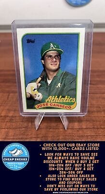 Cheap Sneaks Footwear/Sports Cards Baseball Card Jose Canseco 1989 Topps #500 Oakland Athletics