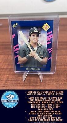 Cheap Sneaks Footwear/Sports Cards Baseball Card Jose Canseco 1990 Classic Blue #22 Oakland Athletics