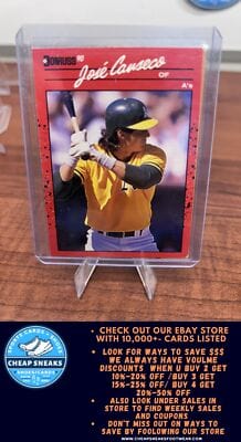 Cheap Sneaks Footwear/Sports Cards Baseball Card Jose Canseco 1990 Donruss #125 Oakland Athletics