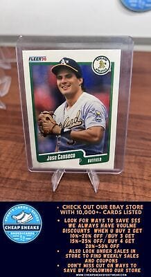 Cheap Sneaks Footwear/Sports Cards Baseball Card Jose Canseco 1990 Fleer #3b Oakland Athletics