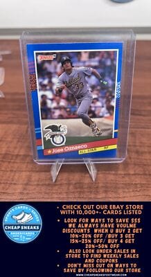 Cheap Sneaks Footwear/Sports Cards Baseball Card Jose Canseco  1991 Donruss #50 Oakland Athletics