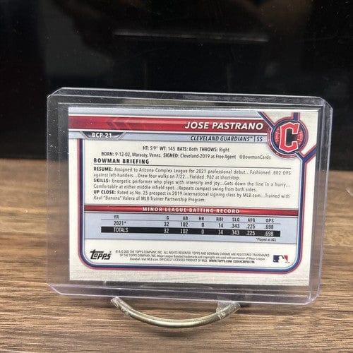 Cheap Sneaks Footwear/Sports Cards Baseball Card Jose Pastrano 2022 Bowman Chrome 1st Rookie Card Cleveland Guardians