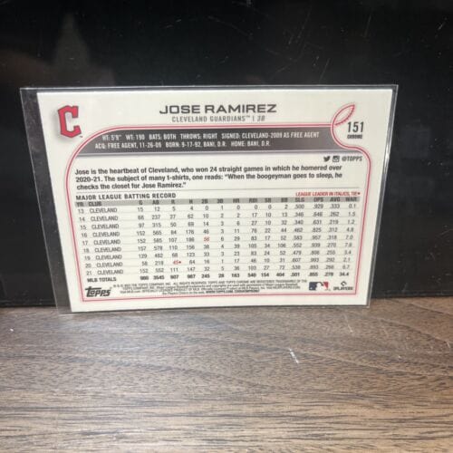 Cheap Sneaks Footwear/Sports Cards Baseball Card Jose Ramirez Cleveland Guardians 2 card lot 2022 Topps Chrome& Topps U