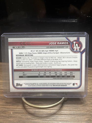 Cheap Sneaks Footwear/Sports Cards Baseball Card Jose Ramos 2022 1st Bowman #BCP-129 Mojo Refractor LA Dodgers