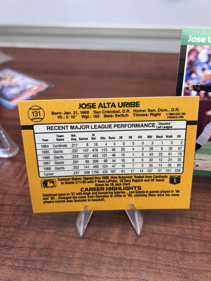 Cheap Sneaks Footwear/Sports Cards Baseball Card Jose Uribe 1989 Donruss #131 San Francisco Giants