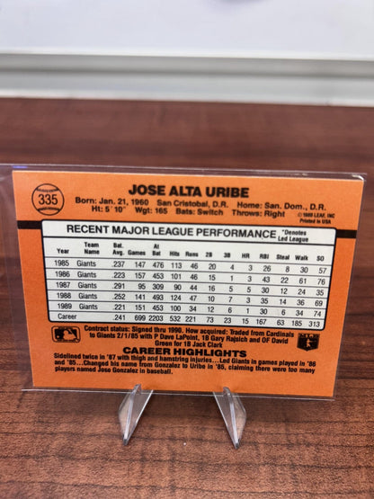 Cheap Sneaks Footwear/Sports Cards Baseball Card Jose Uribe 1990 Donruss #335 San Francisco Giants