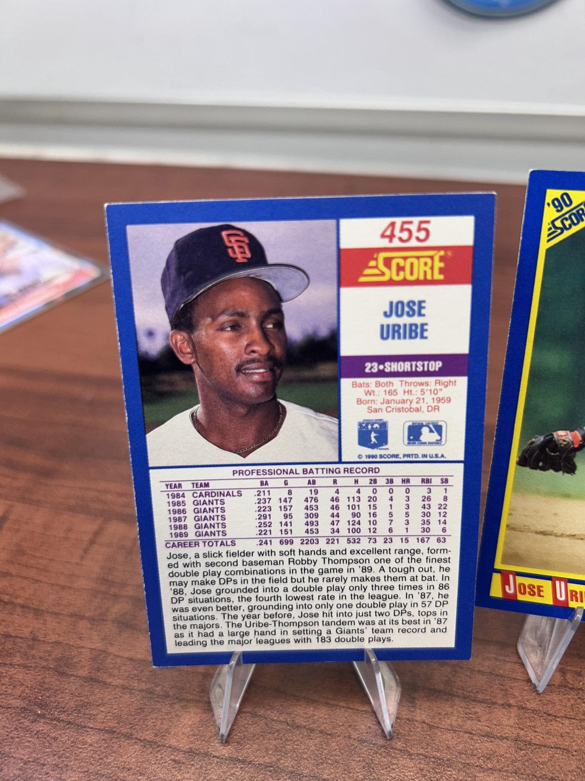 Cheap Sneaks Footwear/Sports Cards Baseball Card Jose Uribe 1990 Score #455 San Francisco Giants