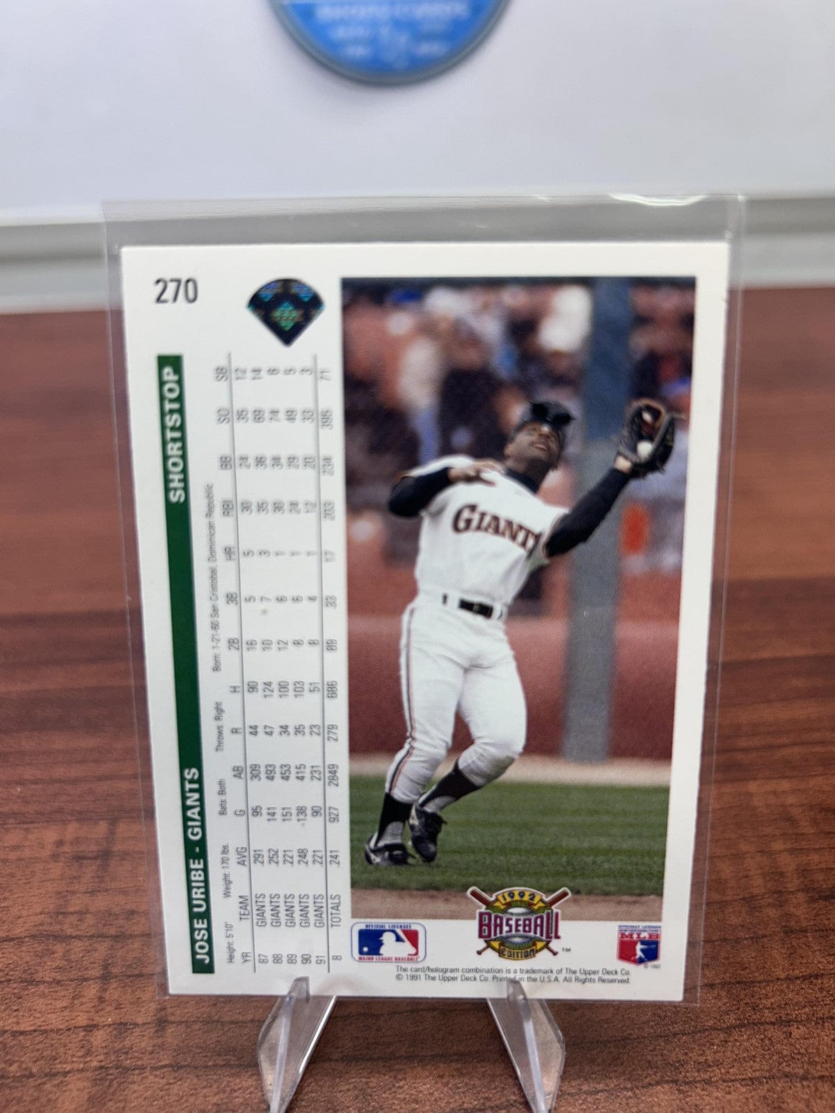 Cheap Sneaks Footwear/Sports Cards Baseball Card Jose Uribe 1992 Upper Deck #270 San Francisco Giants