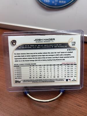 Cheap Sneaks Footwear/Sports Cards Baseball Card Josh Hader 2022 Topps Chrome Sepia Refractor #119 Milwaukee Brewers