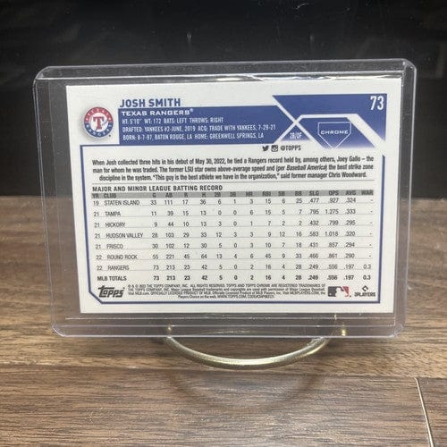 Cheap Sneaks Footwear/Sports Cards Baseball Card Josh Smith Rookie RC 2023 Topps Chrome #73 Texas Rangers Baseball