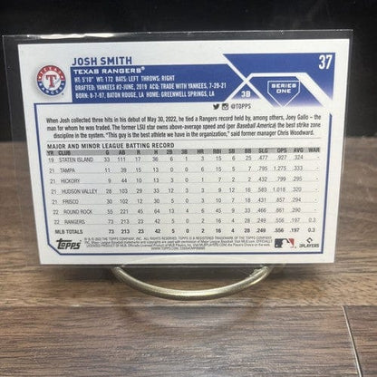 Cheap Sneaks Footwear/Sports Cards Baseball Card Josh Smith TEXAS RANGERS ROOKIE BASEBALL CARD #37 2023 TOPPS SERIES ON