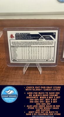 Cheap Sneaks Footwear/Sports Cards Baseball Card Josh Winckowski 2023 Topps #76 Boston Red Sox