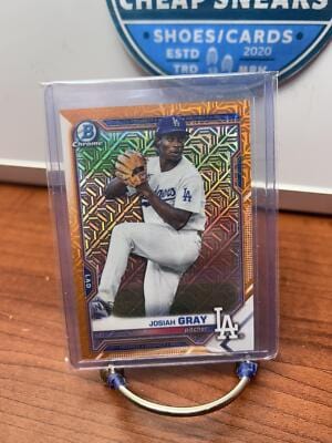 Cheap Sneaks Footwear/Sports Cards Baseball Card Josiah Gray 2021 Bowman Chrome Prospects Mojo Refractor Orange #BCP-19