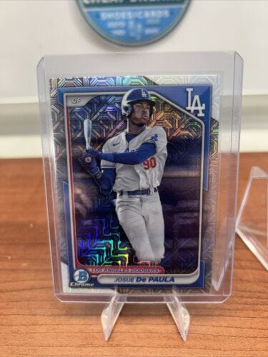 Cheap Sneaks Footwear/Sports Cards Baseball Card Josue De Paula 2024 Topps Bowman Chrome Mojo Refrac BCP-12  Dodgers +