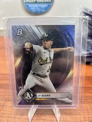 Cheap Sneaks Footwear/Sports Cards Baseball Card JP Sears RC 2022 Bowman Platinum Ice Foilboard #48 Oakland Athletics