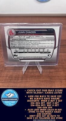 Cheap Sneaks Footwear/Sports Cards Baseball Card Juan Chacon 2023 Bowman Chrome Prospects Lunar Glow Refractors #BCP-10