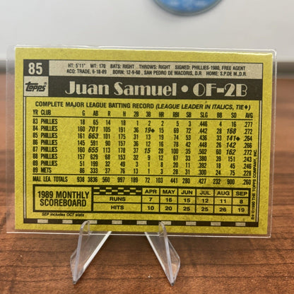Cheap Sneaks Footwear/Sports Cards Baseball Card JUAN SAMUEL 1990 TOPPS Baseball Card #85 New York Mets