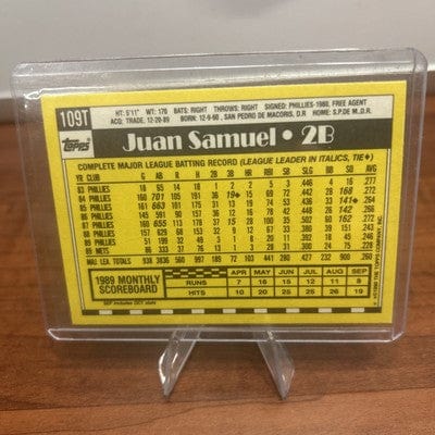 Cheap Sneaks Footwear/Sports Cards Baseball Card Juan Samuel 1990 Topps Traded #109T Los Angeles Dodgers