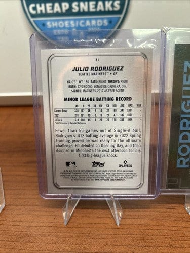 Cheap Sneaks Footwear/Sports Cards Baseball Card Julio Rodriguez 4 Card Lot With RC’s  Bowman Platinum