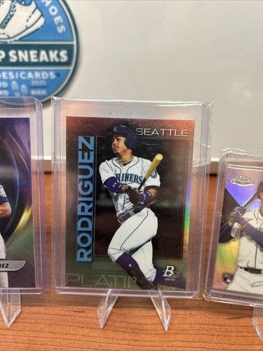 Cheap Sneaks Footwear/Sports Cards Baseball Card Julio Rodriguez 4 Card Lot With RC’s  Bowman Platinum