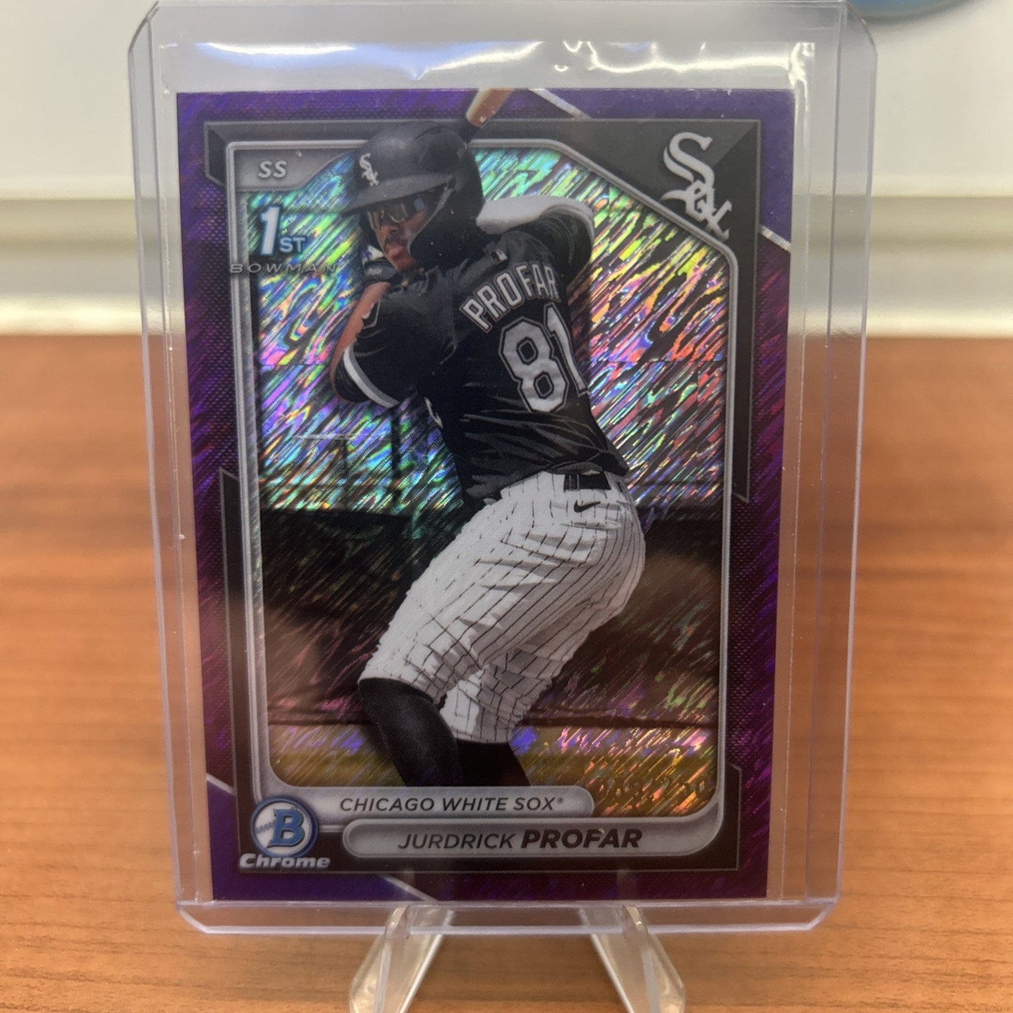 Cheap Sneaks Footwear/Sports Cards Baseball Card Jurdrick Profar 2024 Bowman Chrome Purple Shimmer Refractor#BCP-218 Ro