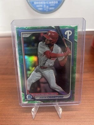 Cheap Sneaks Footwear/Sports Cards Baseball Card Justin Crawford 2024 Bowman Chrome Lunar Glow Refractor #BCP-17 Phil P