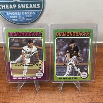 Cheap Sneaks Footwear/Sports Cards Baseball Card Justin Martizez (RC), Bryce Jarvis (RC) 2024 Topps Heritage Diamondbac